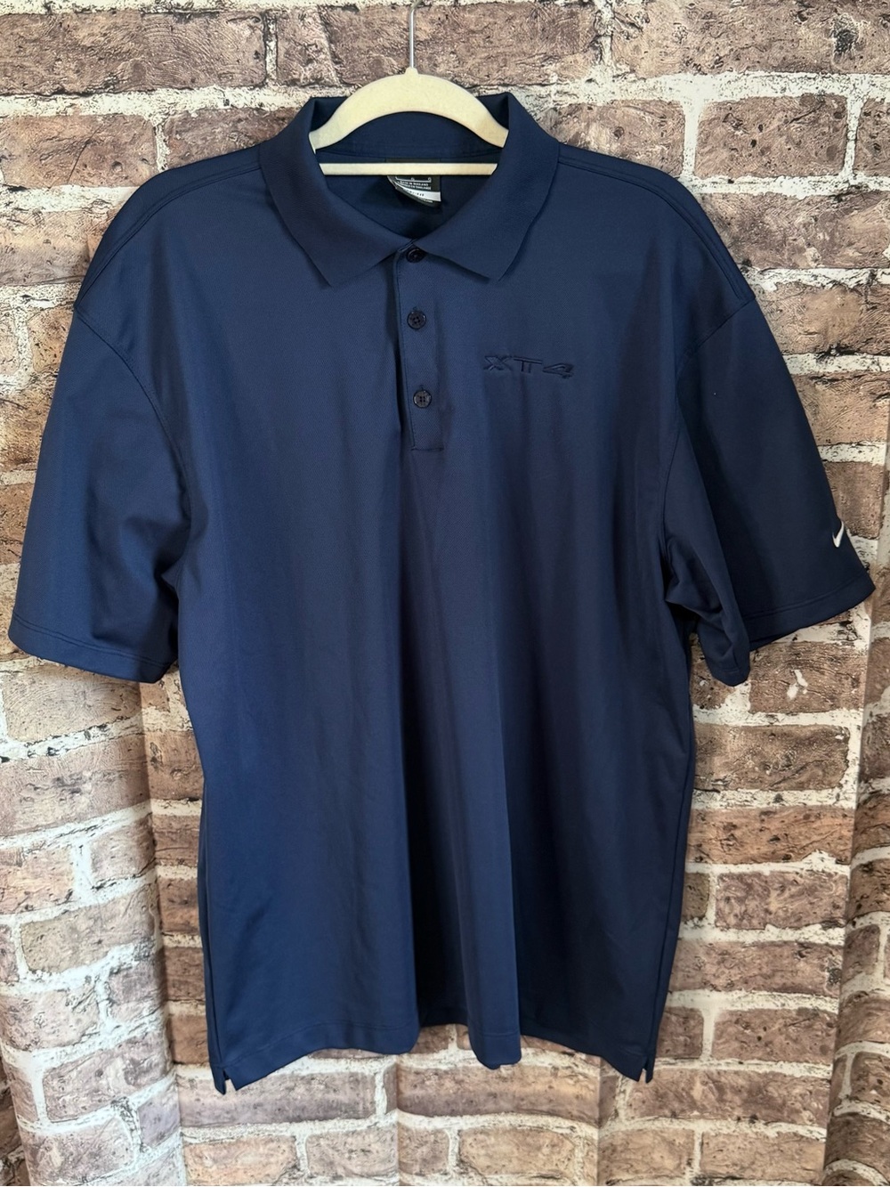 Nike Golf Men’s L Navy Blue Dri-FIT Polo Shirt XTR Embroidered Performance